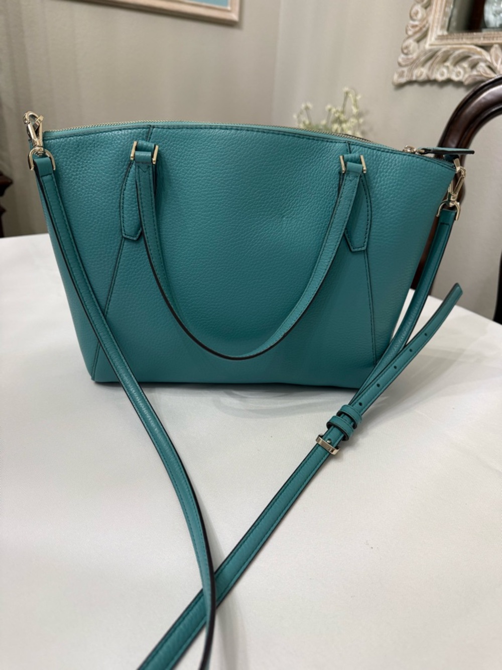 Kate Spade New York Turquoise Leather Satchel - Picture 5 of 10